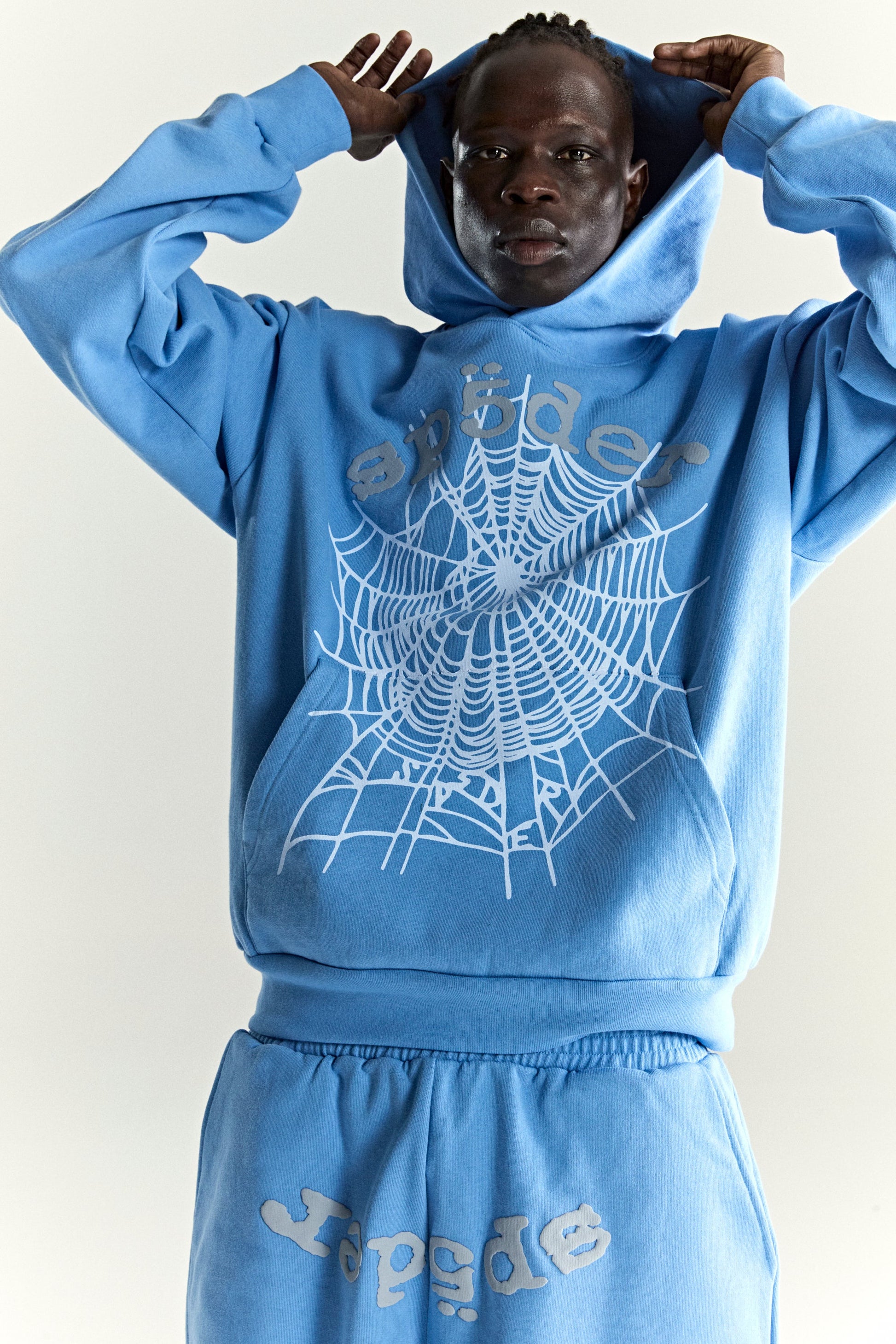 SP5DER OG Web V2 Hoodie - Dusty Blue - Detail View 13