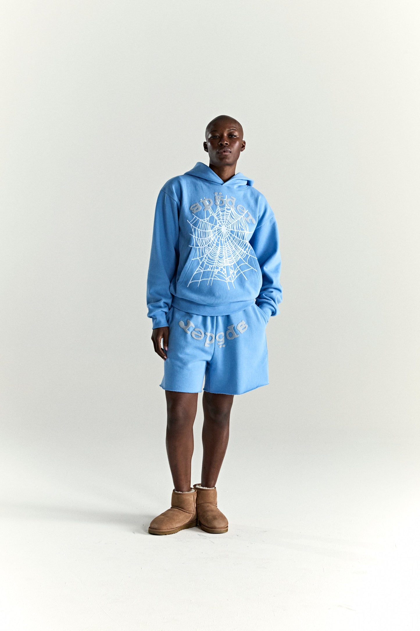 SP5DER OG Web V2 Hoodie - Dusty Blue - Detail View 6