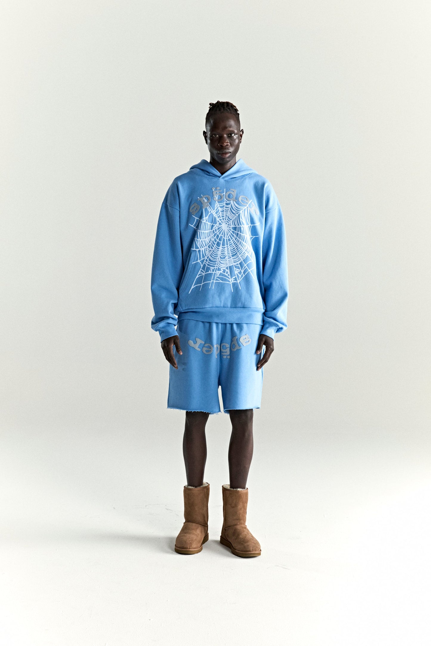 SP5DER OG Web V2 Hoodie - Dusty Blue - Detail View 5