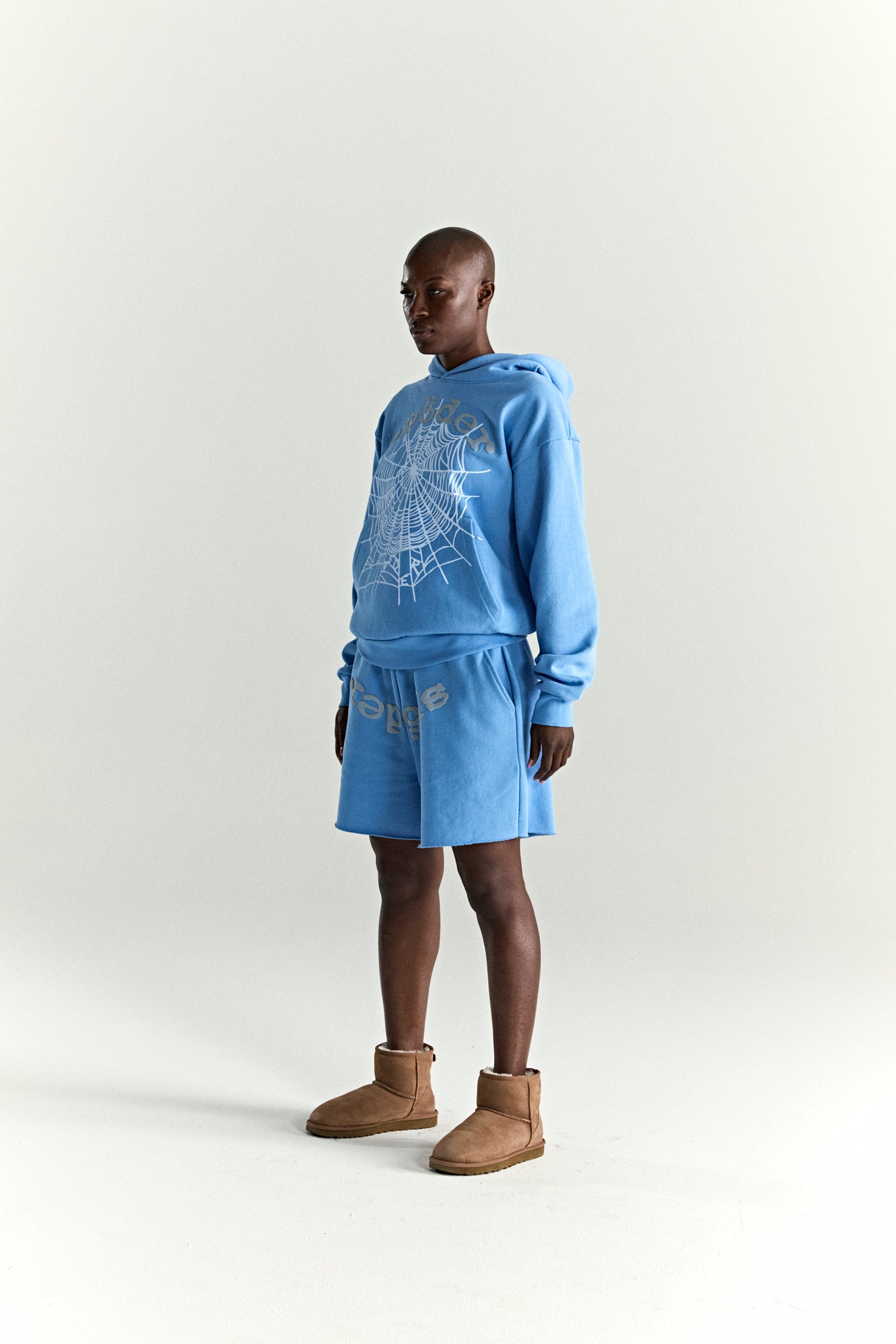 SP5DER OG Web V2 Hoodie - Dusty Blue - Detail View 8