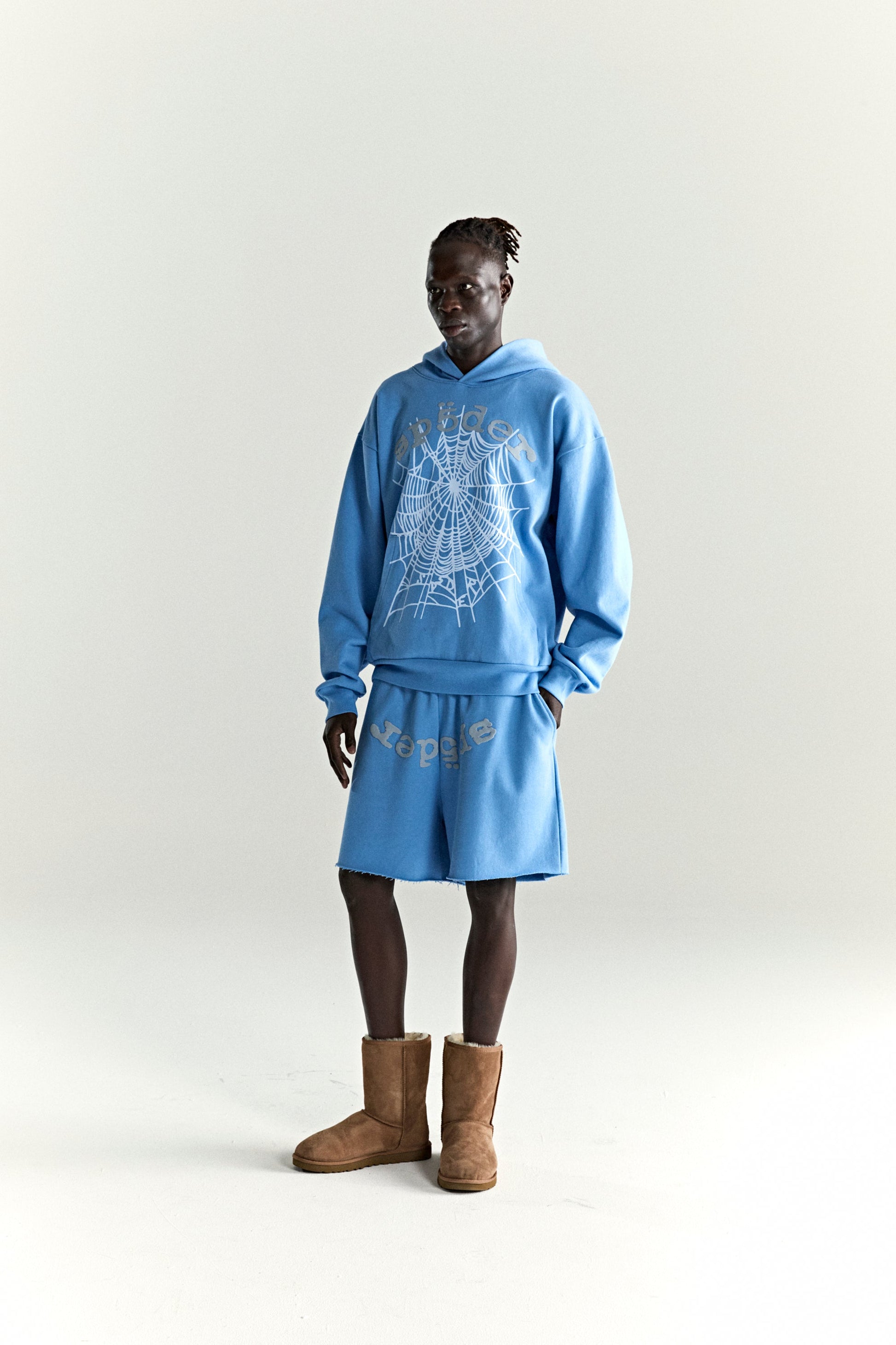 SP5DER OG Web V2 Hoodie - Dusty Blue - Detail View 7