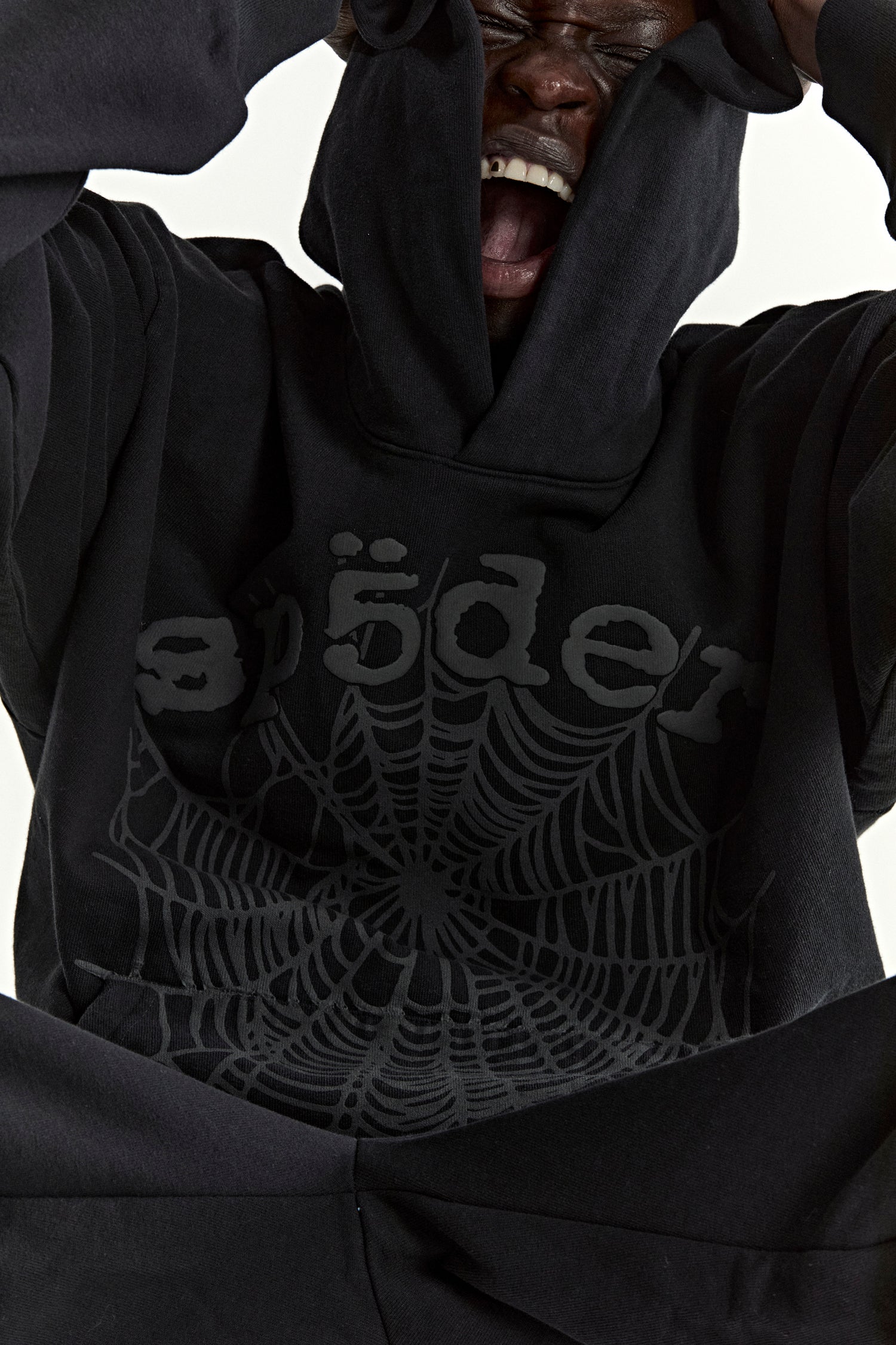 SP5DER Phantom Web Hoodie - Black - Detail View 15