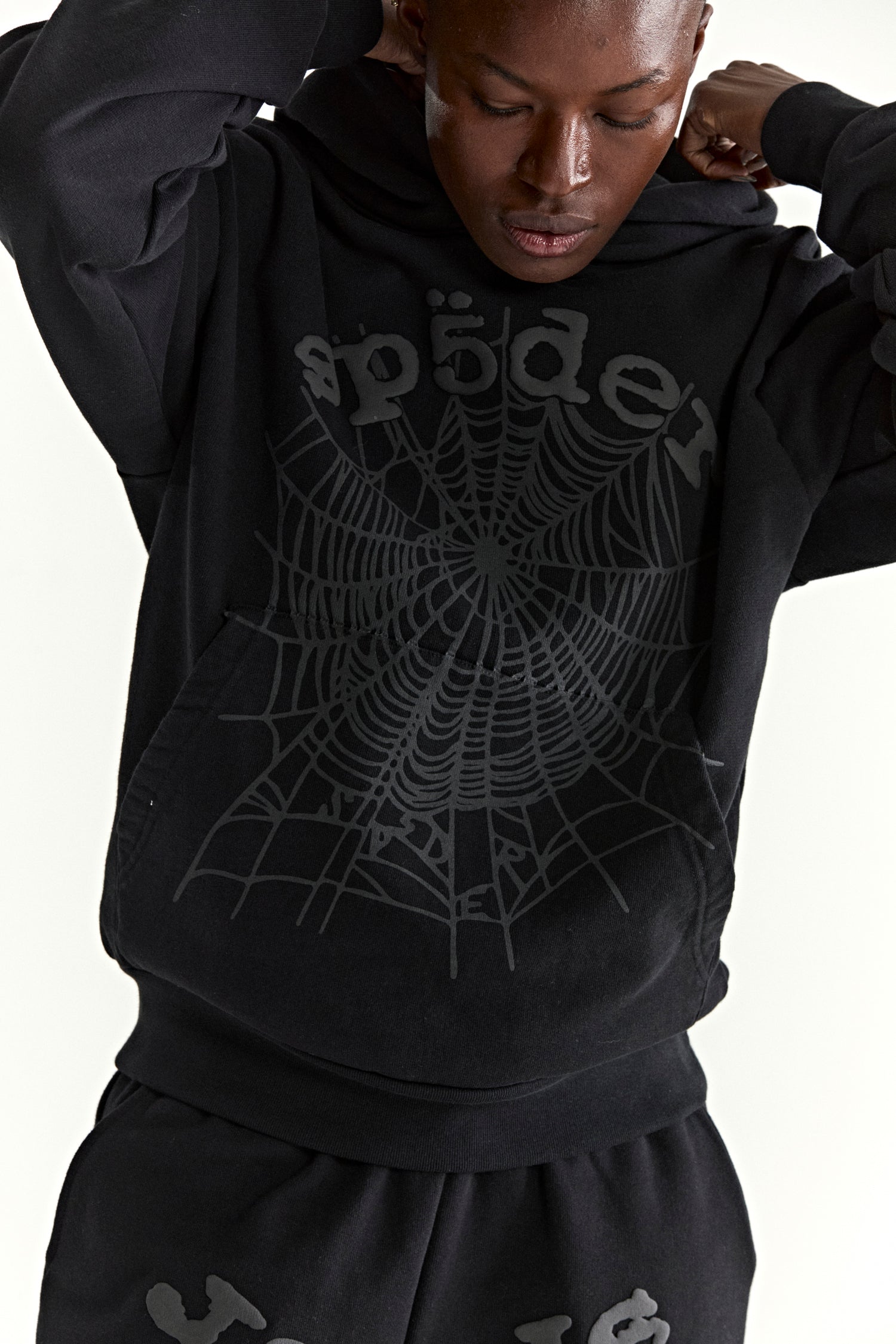 SP5DER Phantom Web Hoodie - Black - Detail View 12