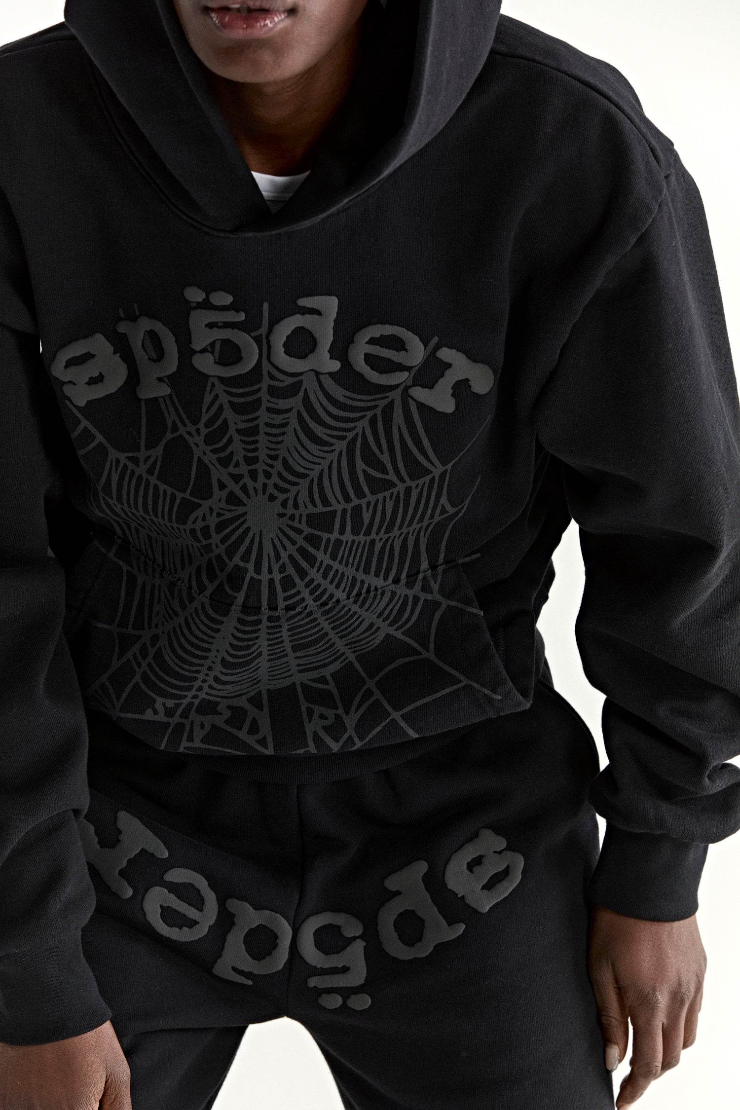 SP5DER Phantom Web Hoodie - Black - Detail View 14