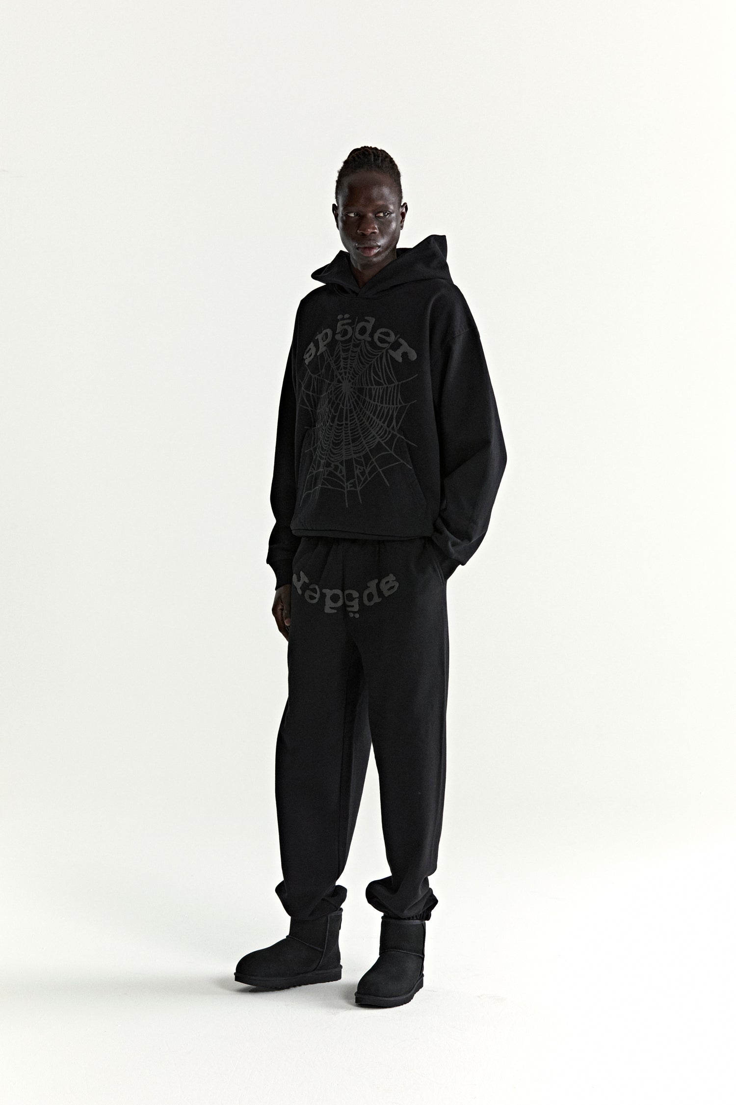 SP5DER Phantom Web Hoodie - Black - Detail View 5