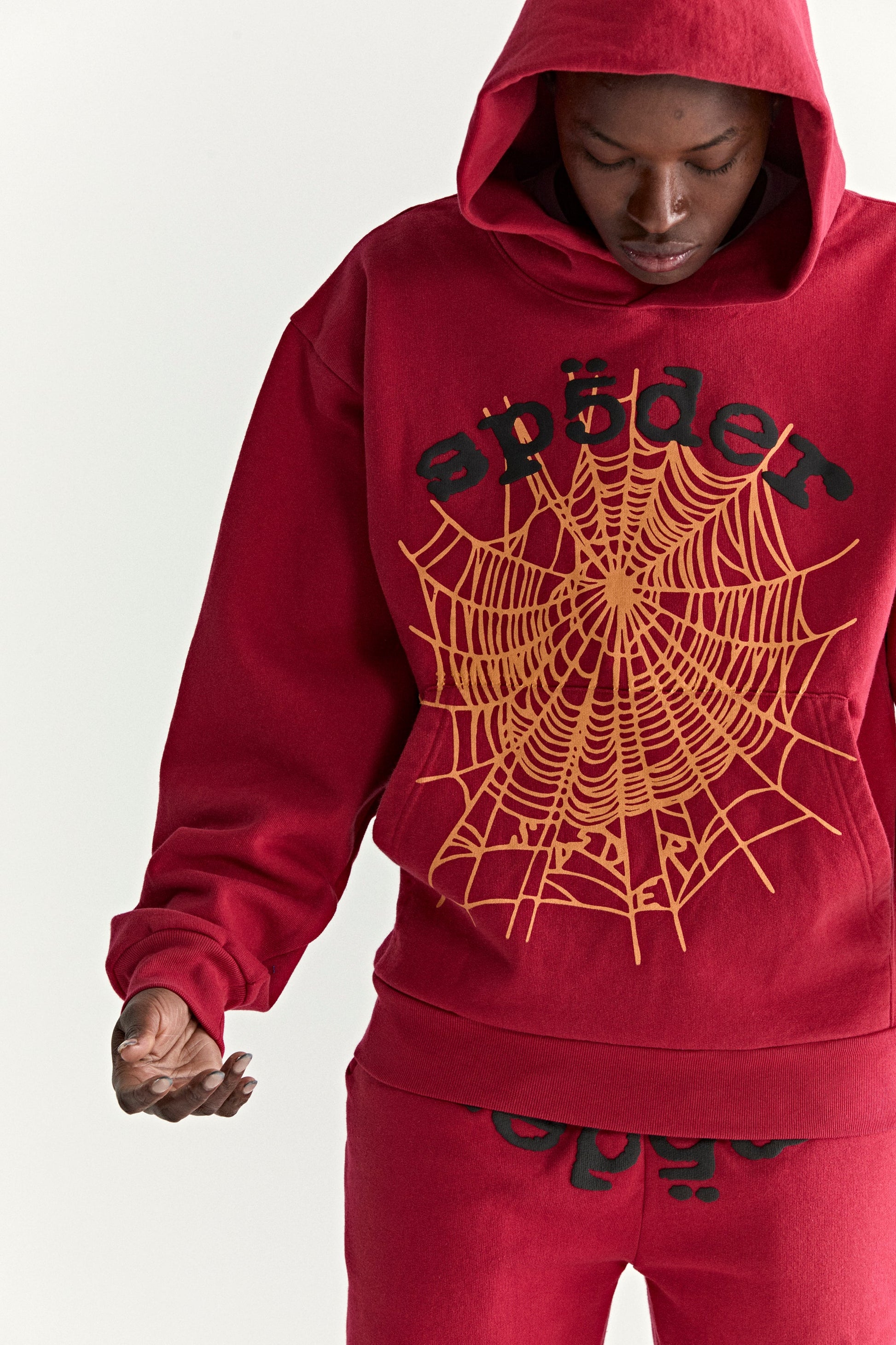 SP5DER OG Web V2 Hoodie - Red - Detail View 12