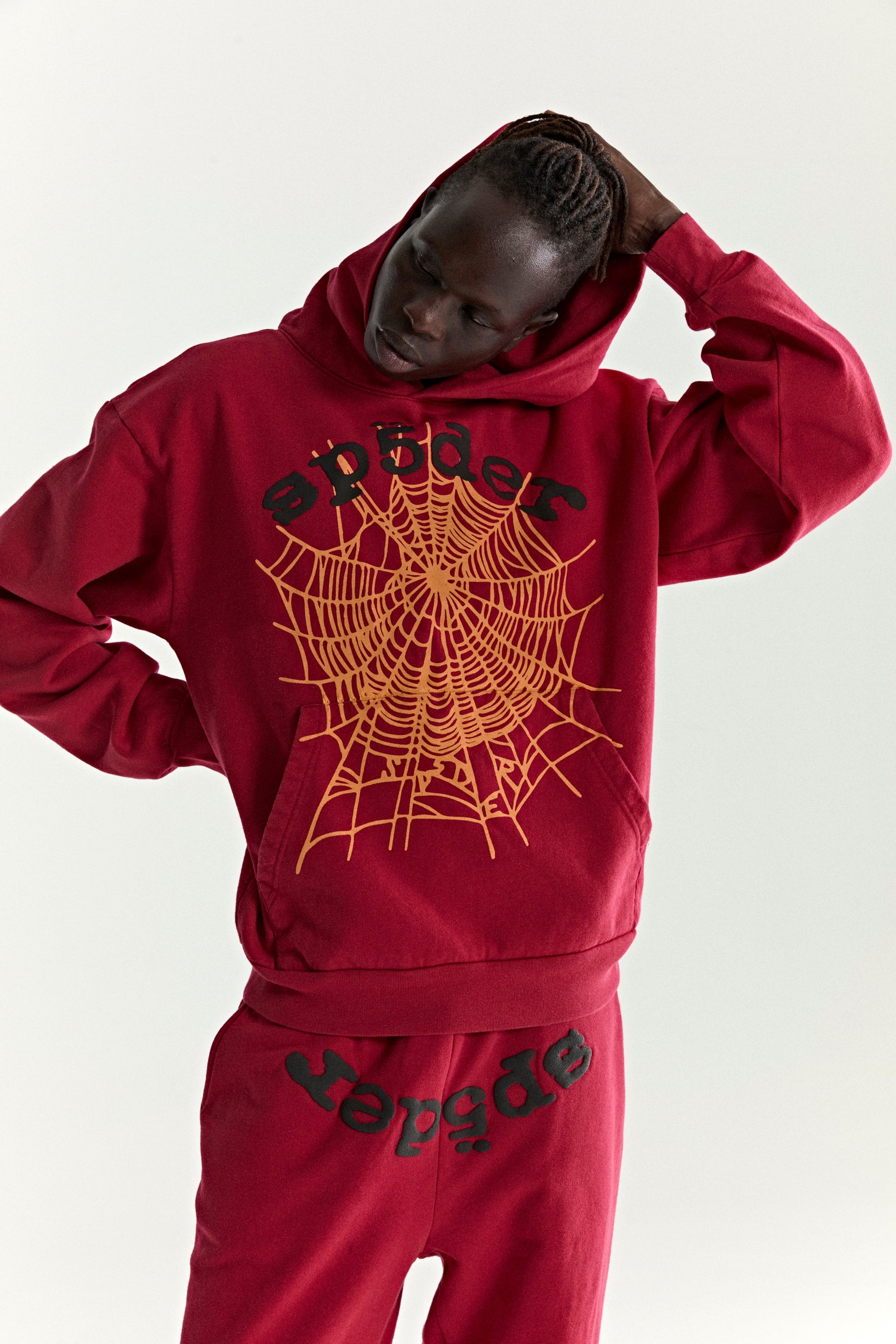 SP5DER OG Web V2 Hoodie - Red - Detail View 11