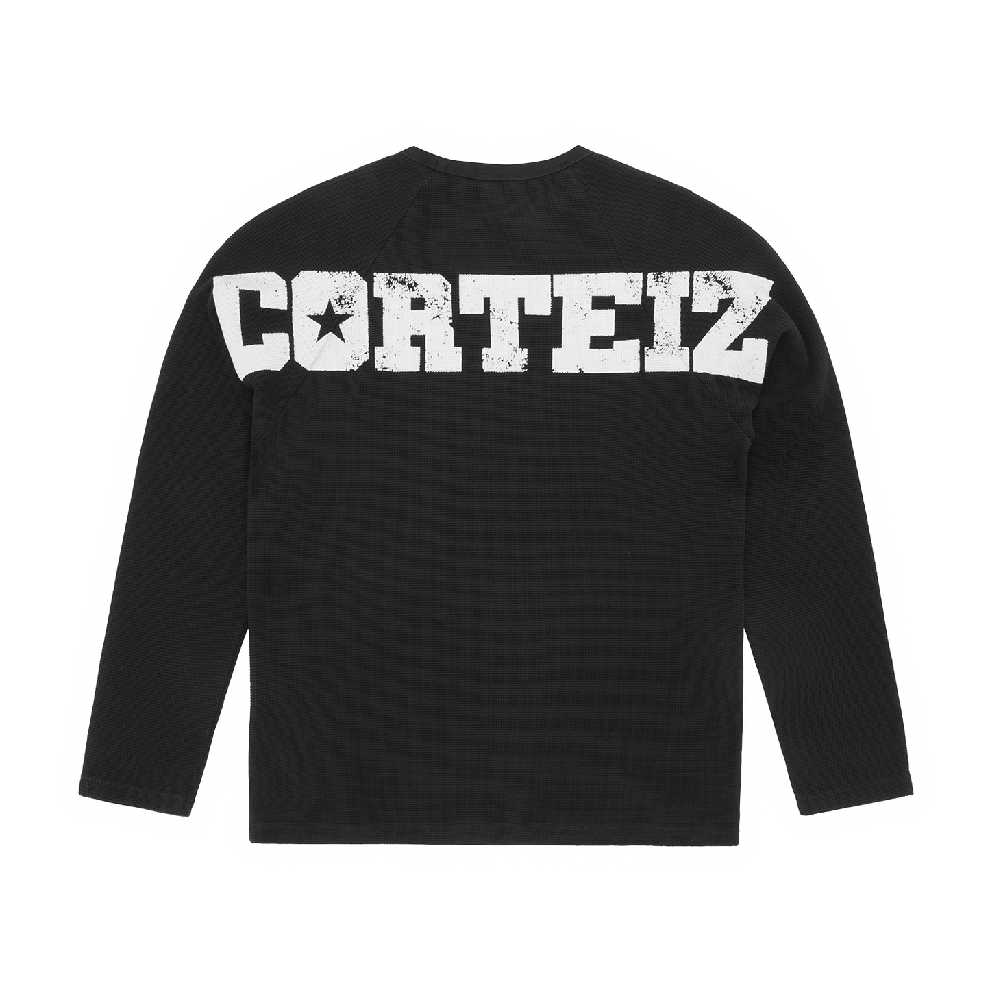 Corteiz Star Raglan Waffle Thermal Shirt - Black