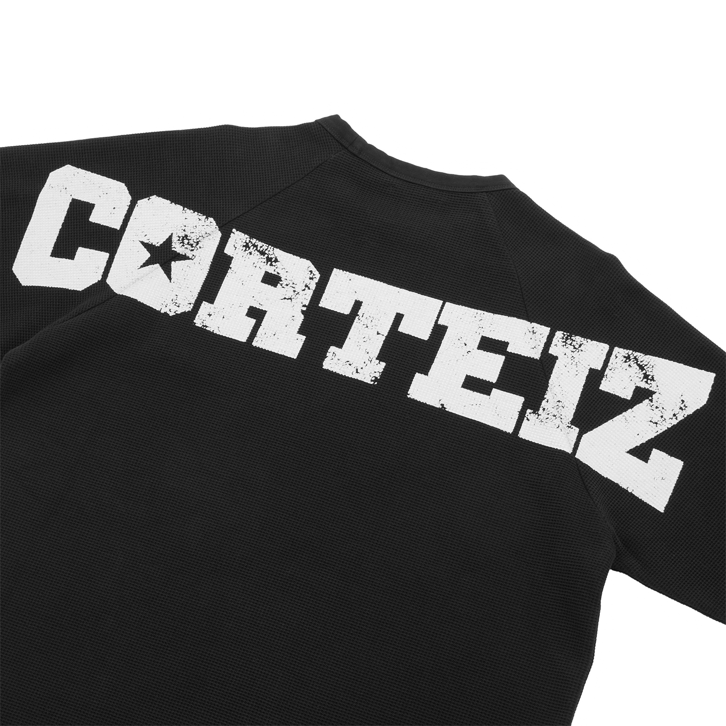 Corteiz Star Raglan Waffle Thermal Shirt - Black