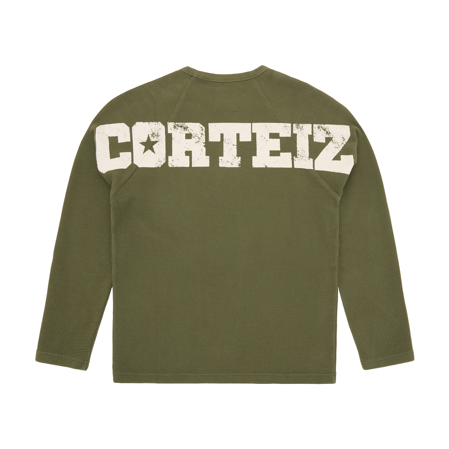 Corteiz Star Raglan Waffle Thermal Shirt - Olive