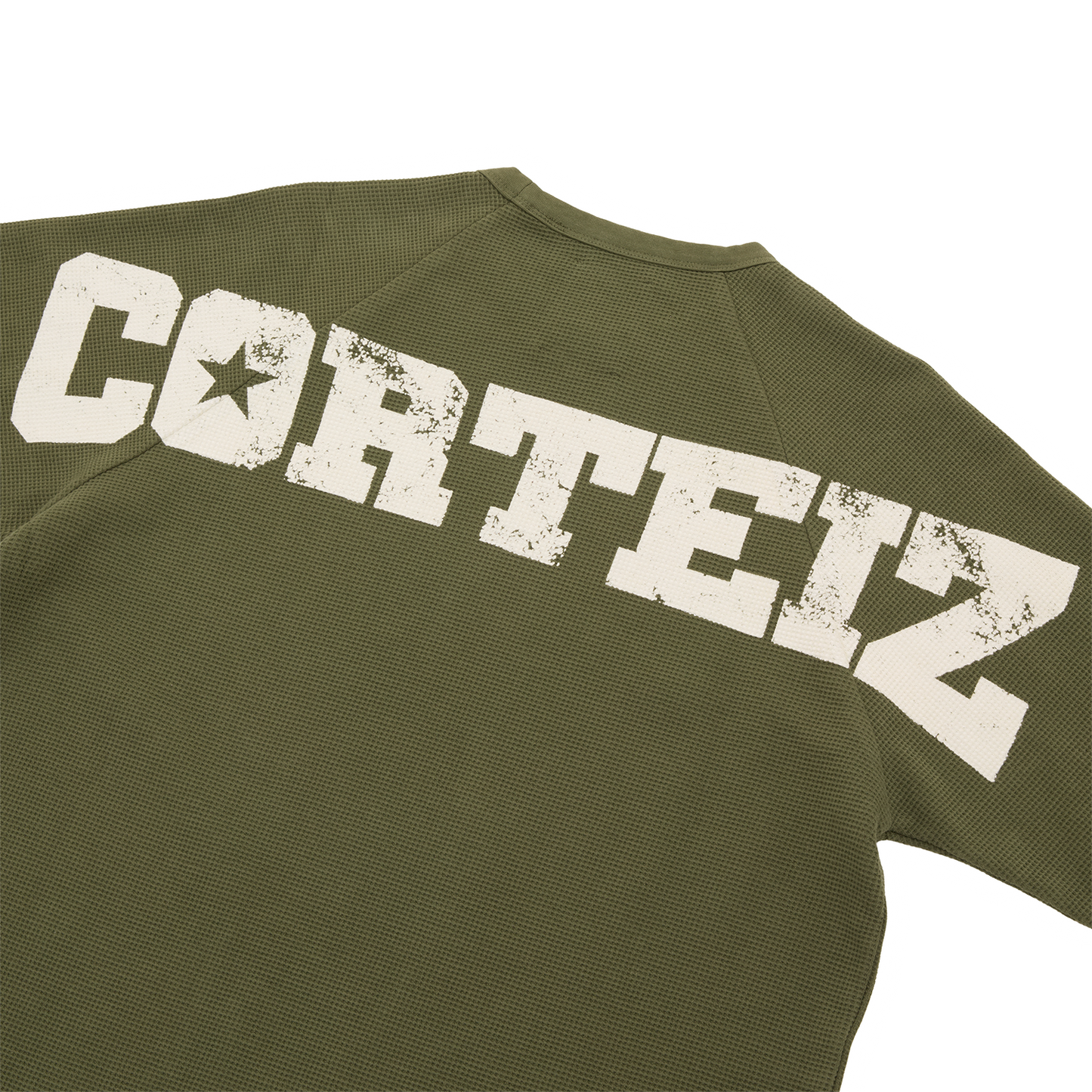 Corteiz Star Raglan Waffle Thermal Shirt - Olive