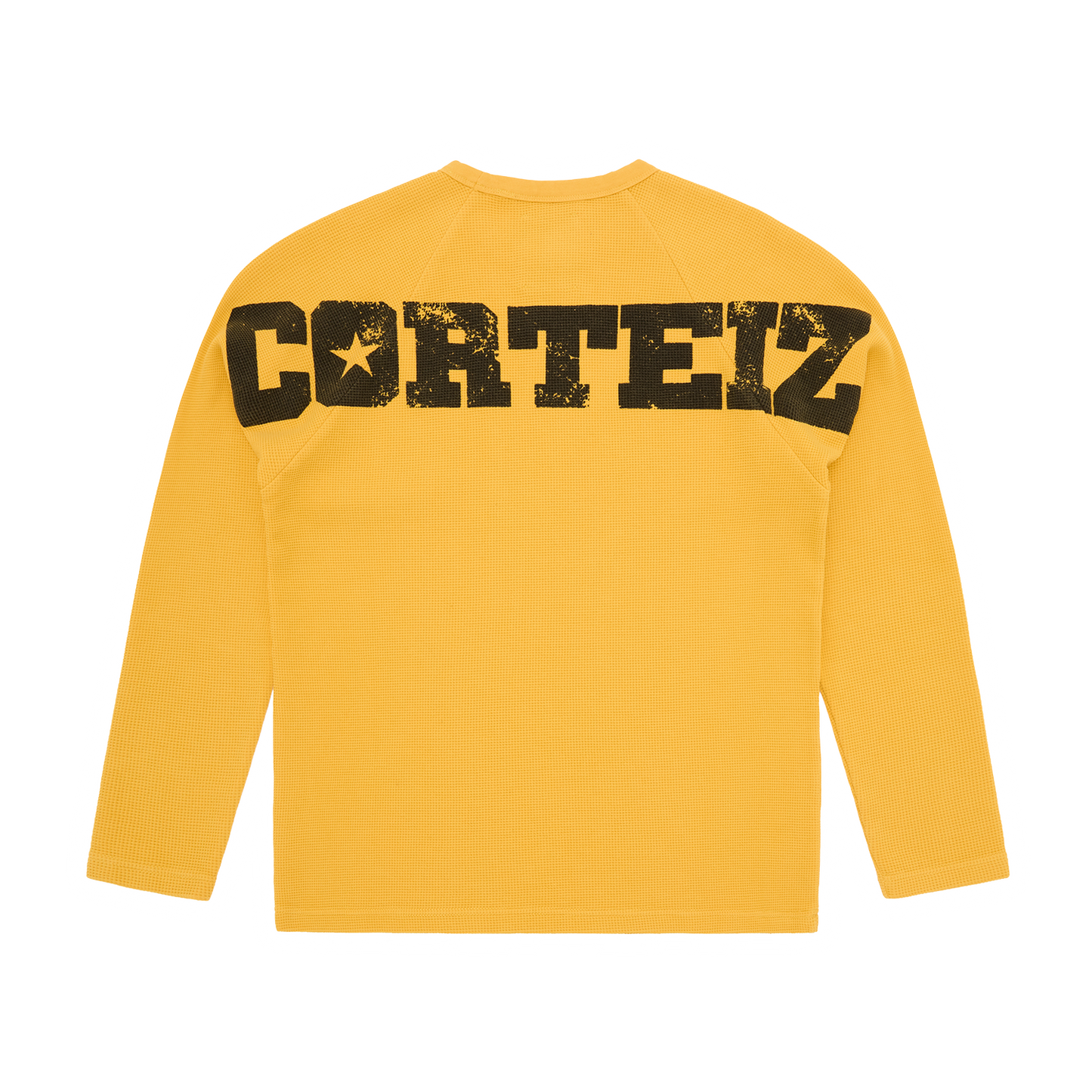Corteiz Star Raglan Waffle Thermal Shirt - Yellow
