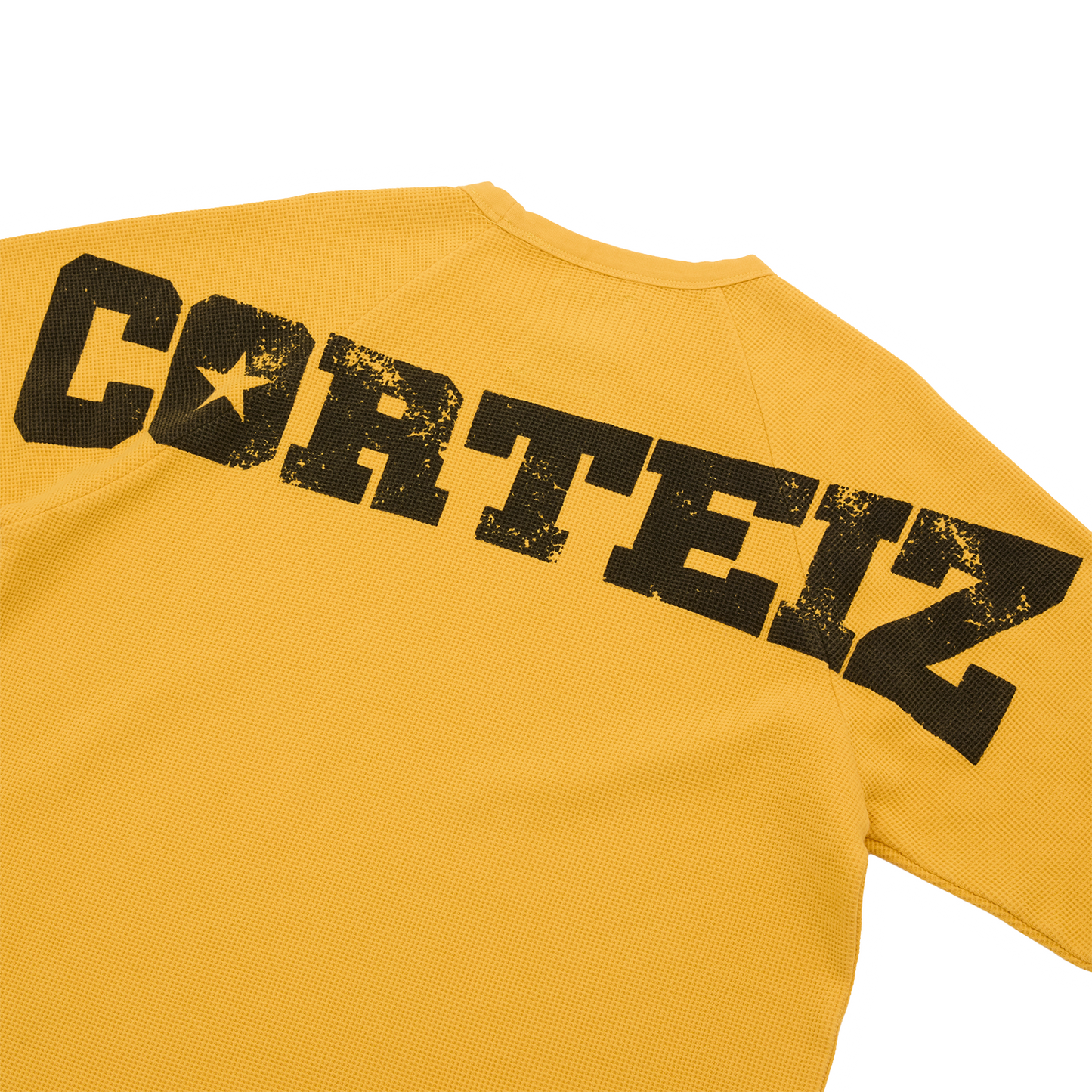 Corteiz Star Raglan Waffle Thermal Shirt - Yellow