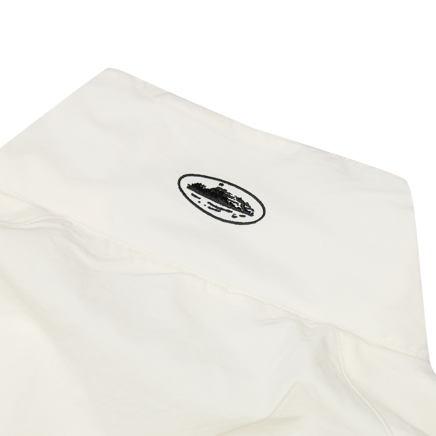 Corteiz White Nylon Strata Shuku Jacket, Off White, back view showing mesh lining