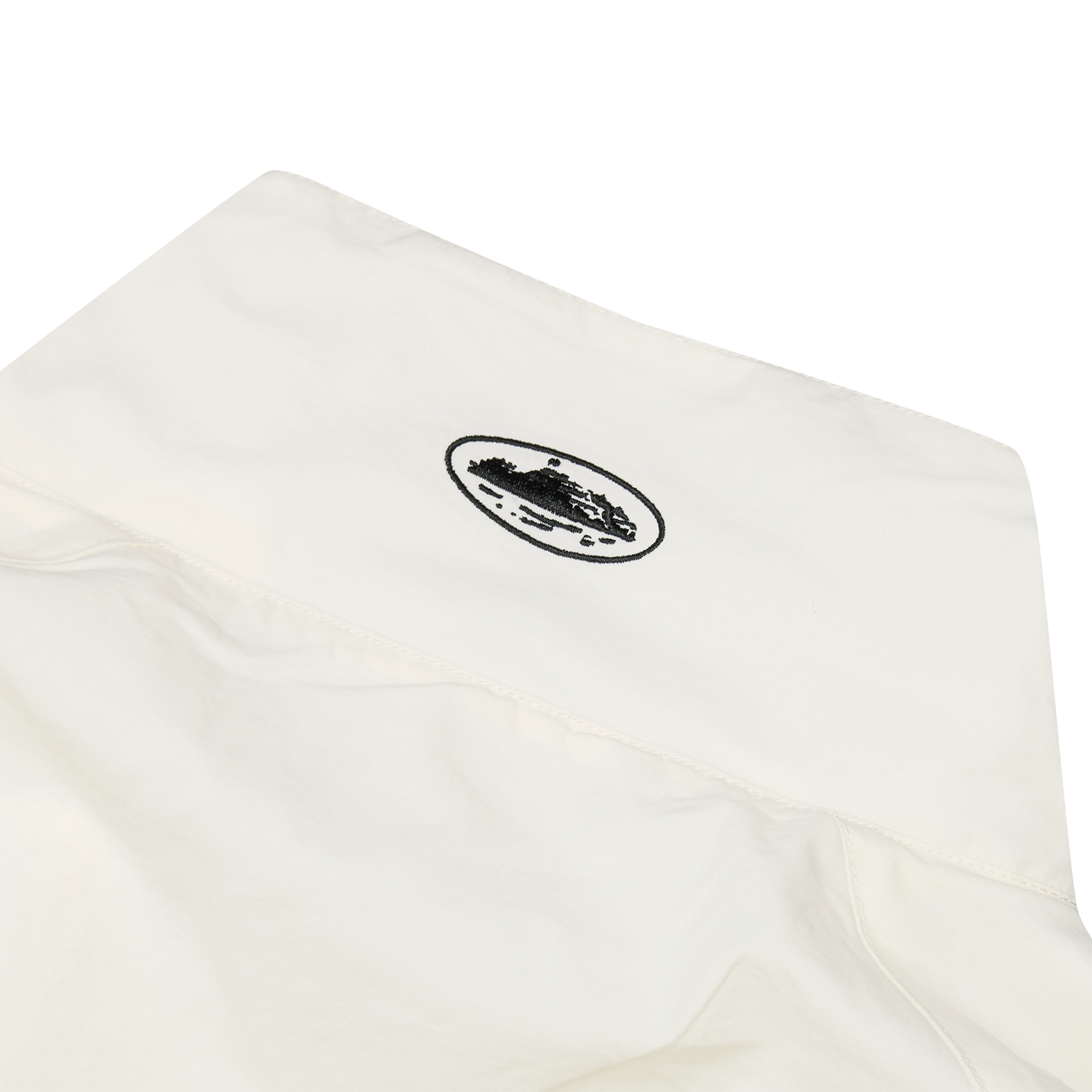 Corteiz White Nylon Strata Shuku Jacket, Off White, back view showing mesh lining