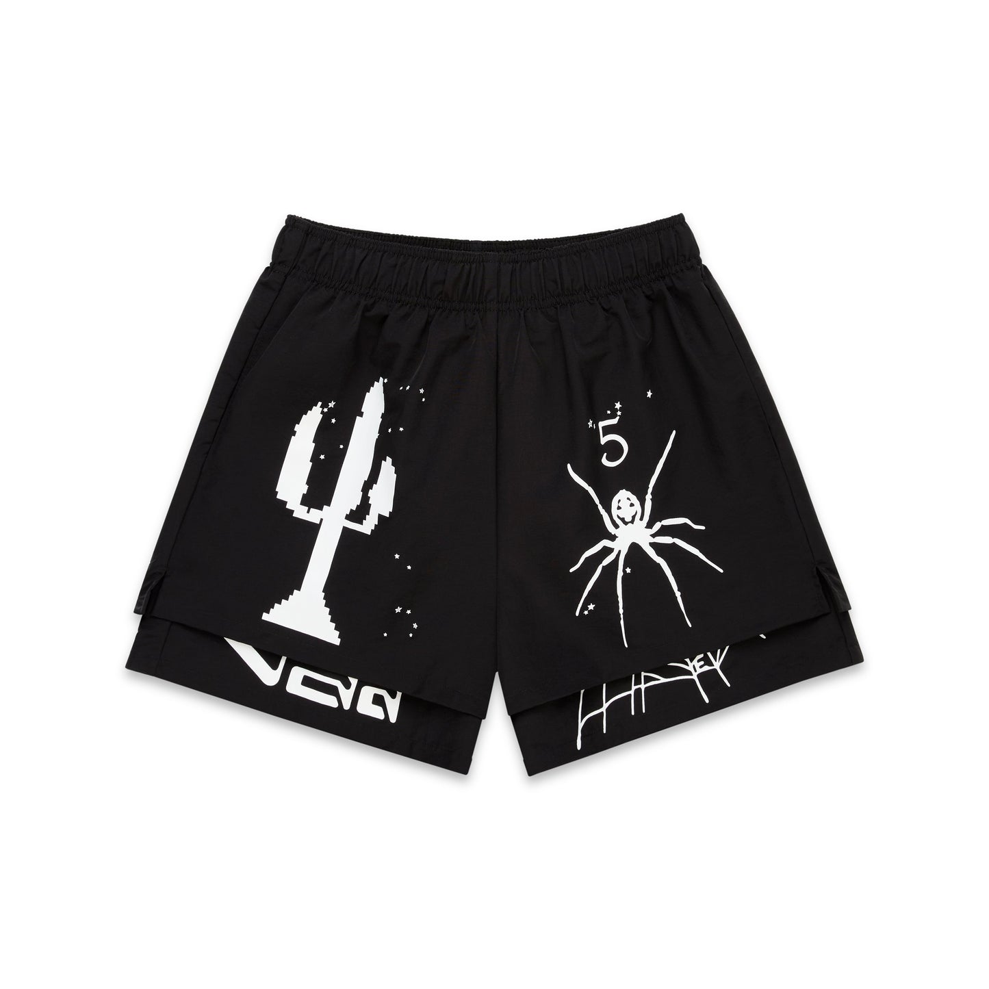 SP5DER VAA Double Layer Short in Black