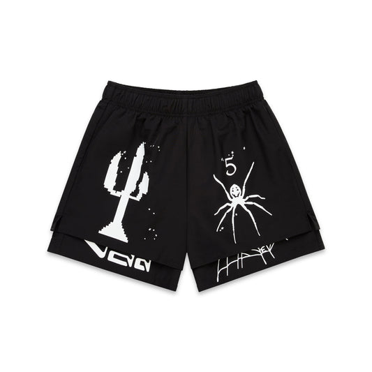 SP5DER VAA Double Layer Short in Black