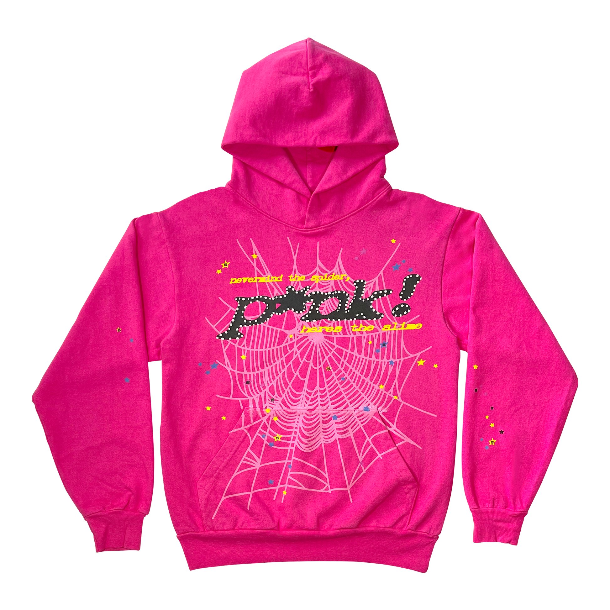 SP5DER OG Punk Graphic Hoodie – Pink - Front View