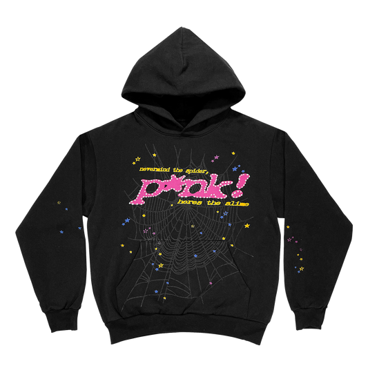 SP5DER OG Punk Graphic Hoodie – Black - Front View