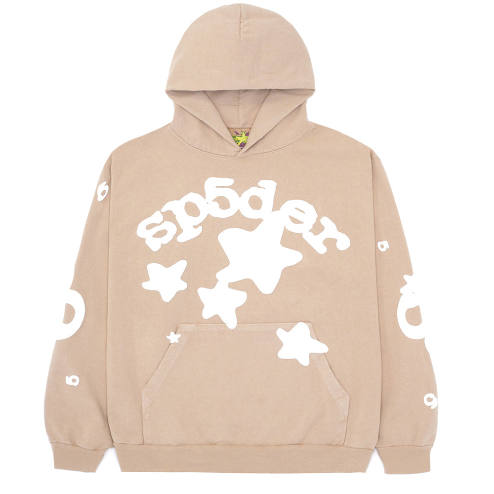 SP5DER Beluga Hoodie – Sand - Front View