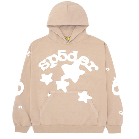 SP5DER Beluga Hoodie – Sand - Front View