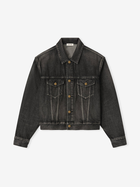 Fear of God Denim Trucker Jacket – Worn Black, Men's Cropped Fit