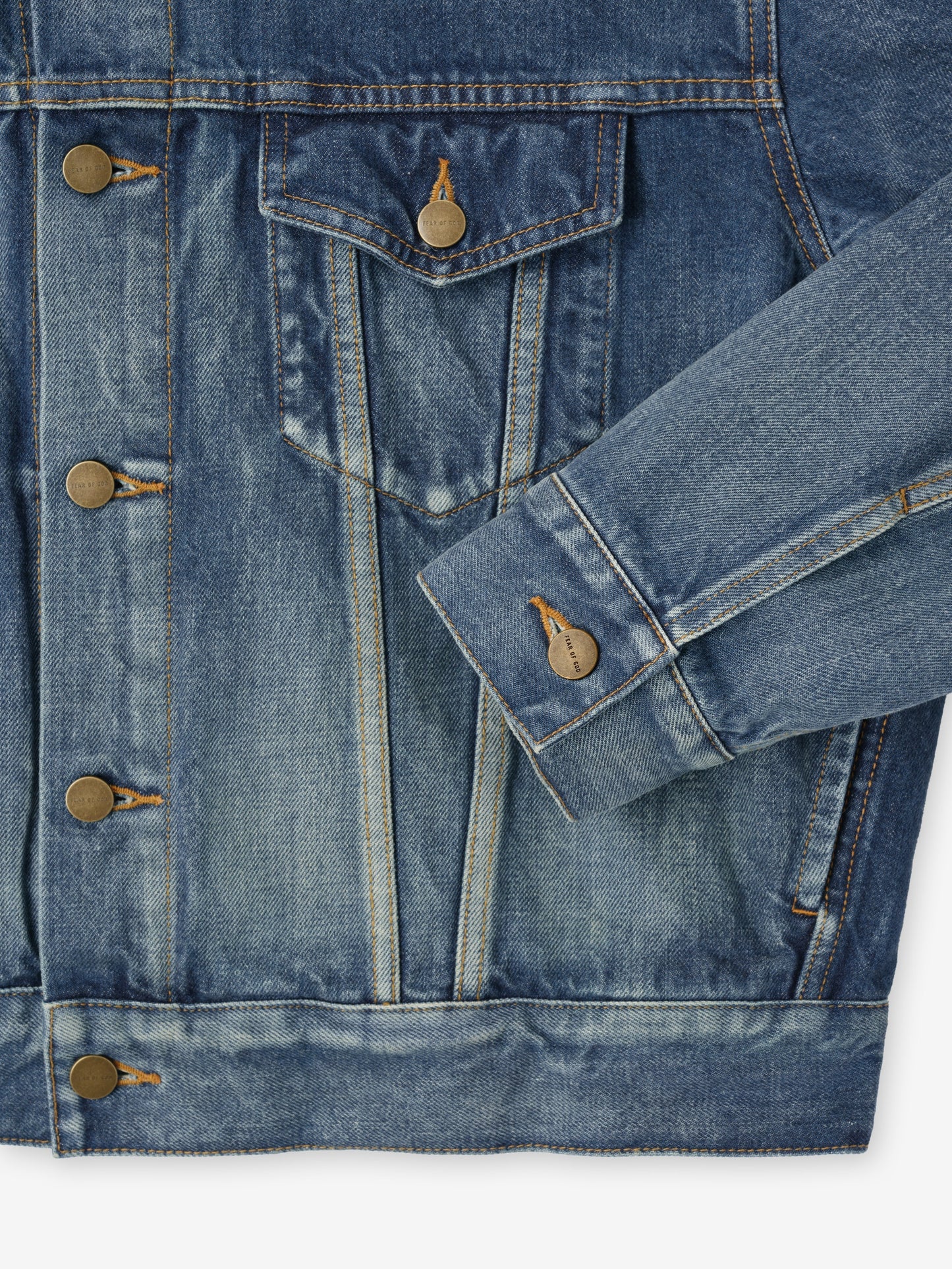 Fear of God Denim Trucker Jacket – Mid Indigo, Men's Cropped Fit