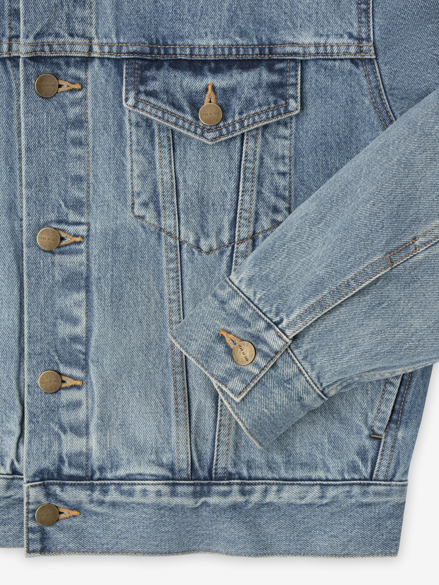 Fear of God Denim Trucker Jacket – Light Indigo, Men's Cropped Fit