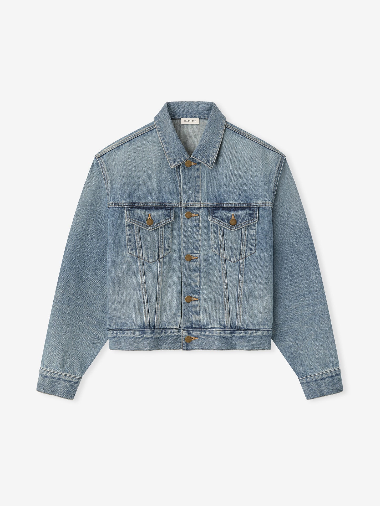 Fear of God Denim Trucker Jacket – Light Indigo, Men's Cropped Fit