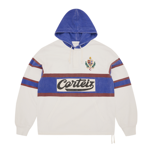 Corteiz Winger Hooded Rugby Shirt - Off White