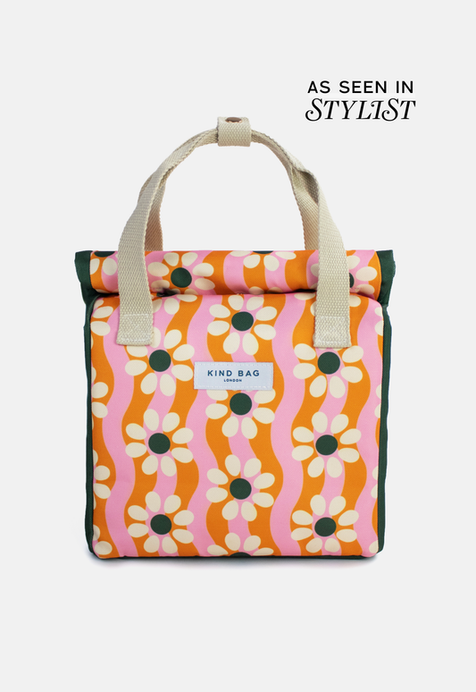 Bag It Wavy Daisy Lunch Bag – Insulated Recycled Fabric