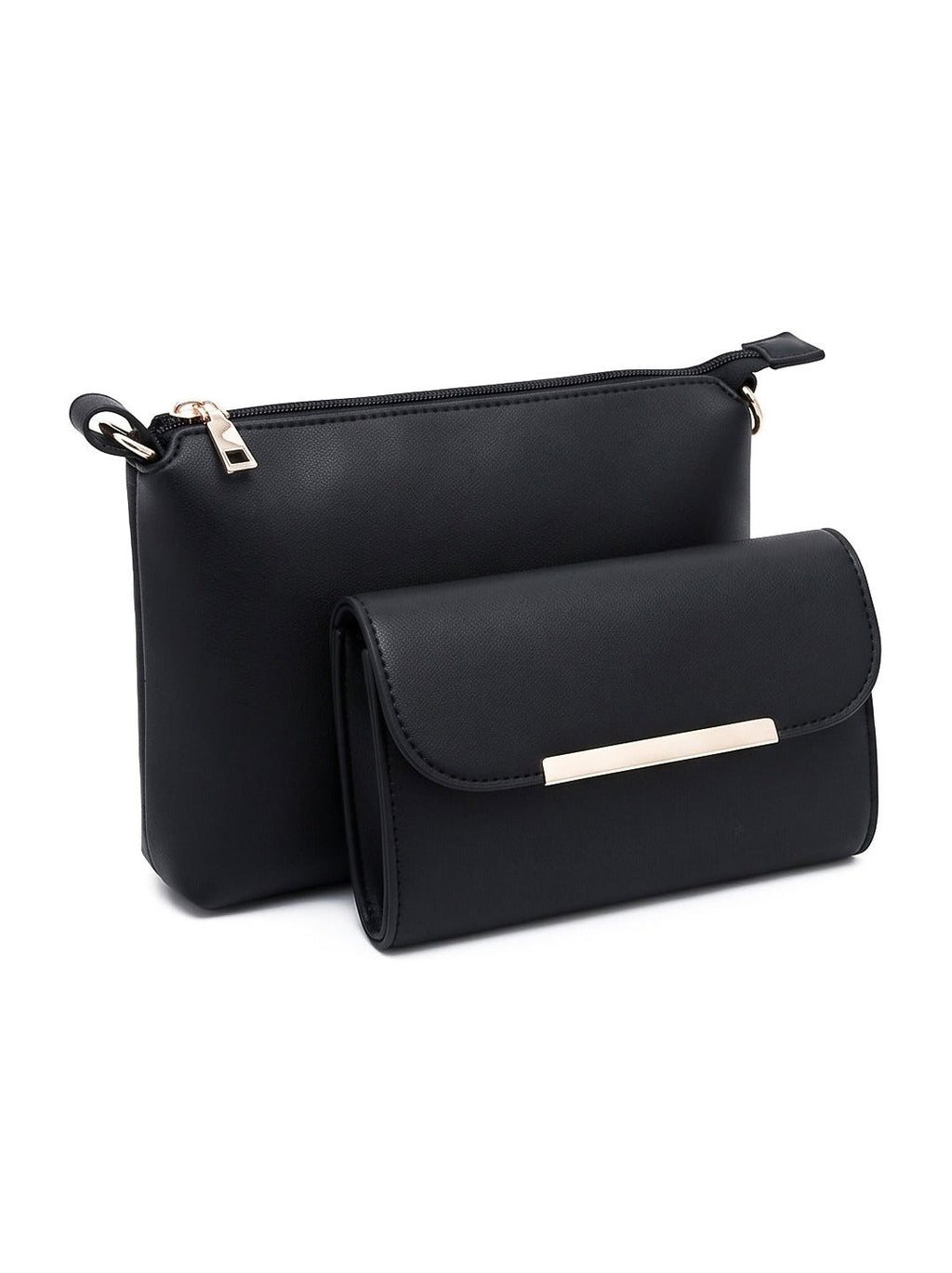 Bag It Alexa 3-Piece Vegan Leather Handbag Set - Black