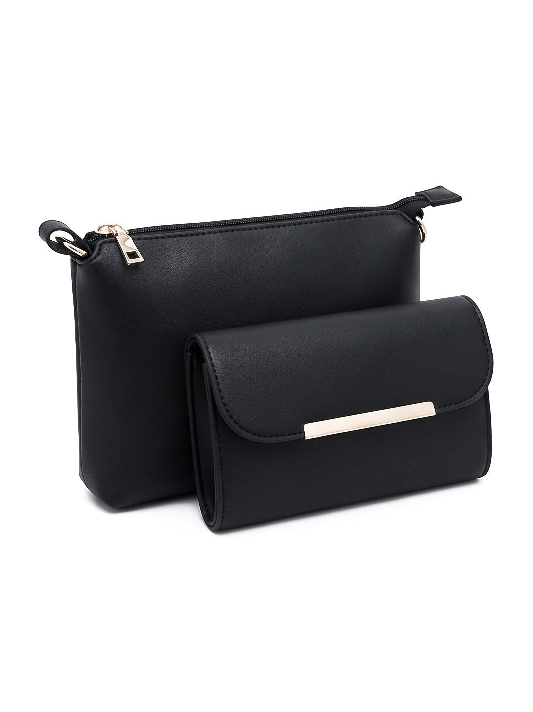 Bag It Alexa 3-Piece Vegan Leather Handbag Set - Black