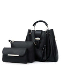 Bag It Alexa 3-Piece Vegan Leather Handbag Set - Black