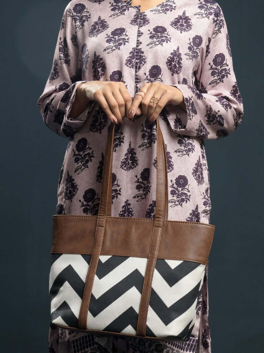Bag It Canberra Tote and Shoulder Bag – Brown and Black Vegan Leather