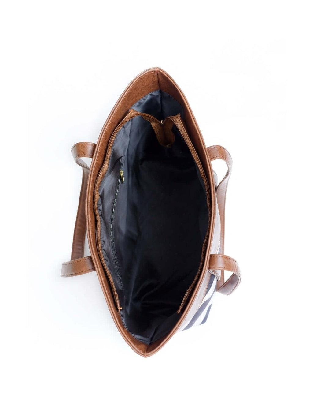 Bag It Canberra Tote and Shoulder Bag – Brown and Black Vegan Leather