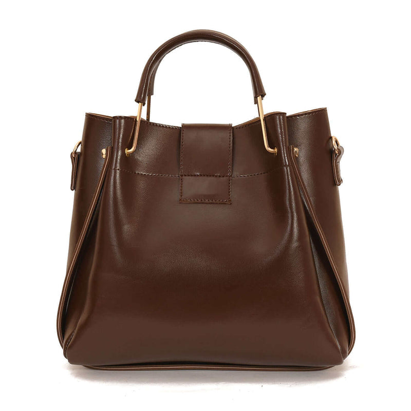 Bag It Alexa 3-Piece Vegan Leather Handbag Set - Chocolate Brown