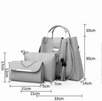 Bag It Alexa 3-Piece Vegan Leather Handbag Set - Brown