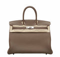 Hermes Birkin 35 Etoupe Togo Leather Palladium Hardware