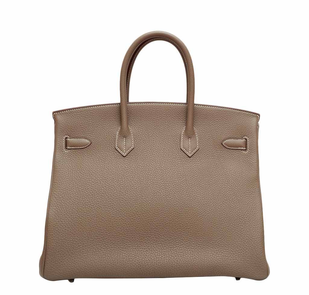 Hermes Birkin 35 Etoupe Togo Leather Palladium Hardware