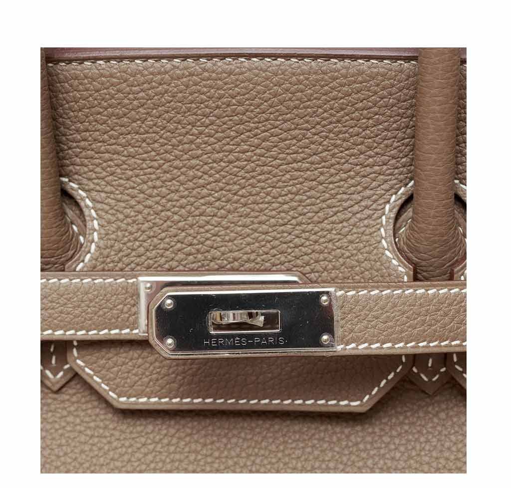 Hermes Birkin 35 Etoupe Togo Leather Palladium Hardware
