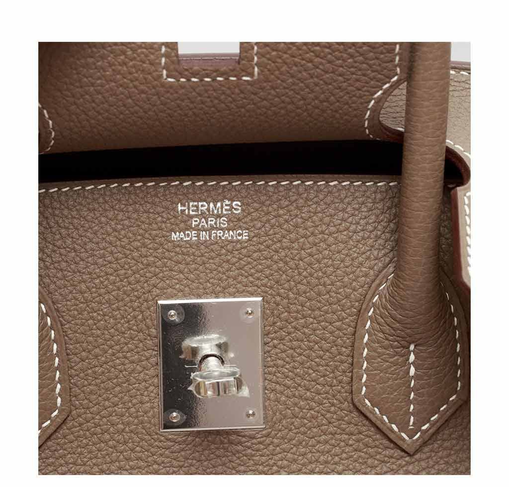 Hermes Birkin 35 Etoupe Togo Leather Palladium Hardware