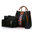 Bag It Capri 4-Piece Handbag Set – Black Vegan Leather Tote, Satchel and Crossbody Bag