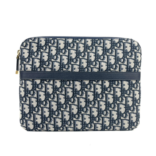 Front view of the Christian Dior Oblique Travel Pouch