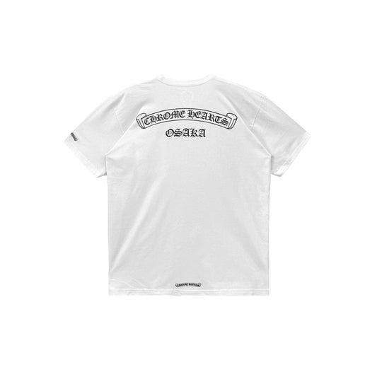 Chrome Hearts OSAKA Exclusive Scroll Label White Short Sleeve T-Shirt Tee