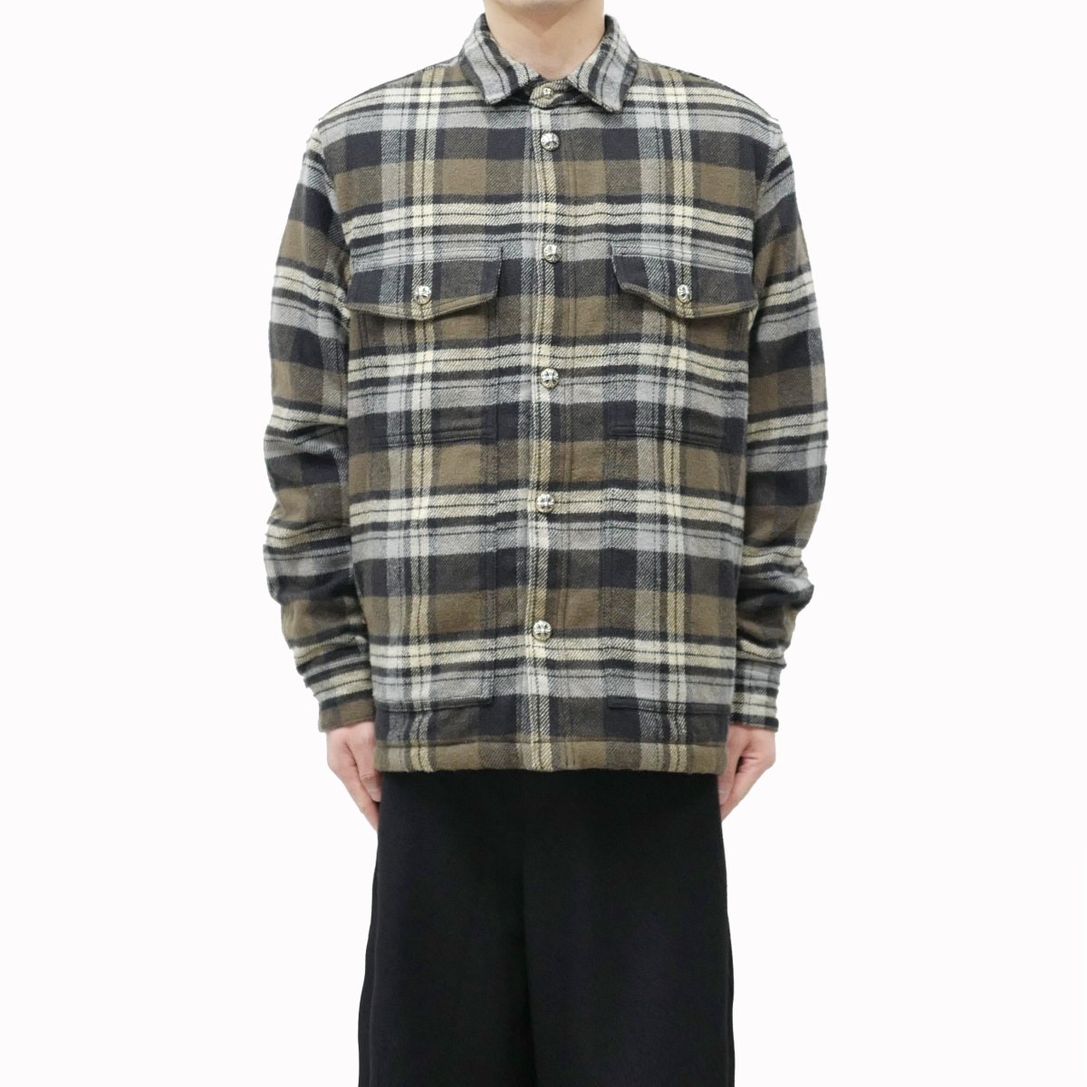 Chrome Hearts Plaid Work Dog Flannel Shirt Jacket