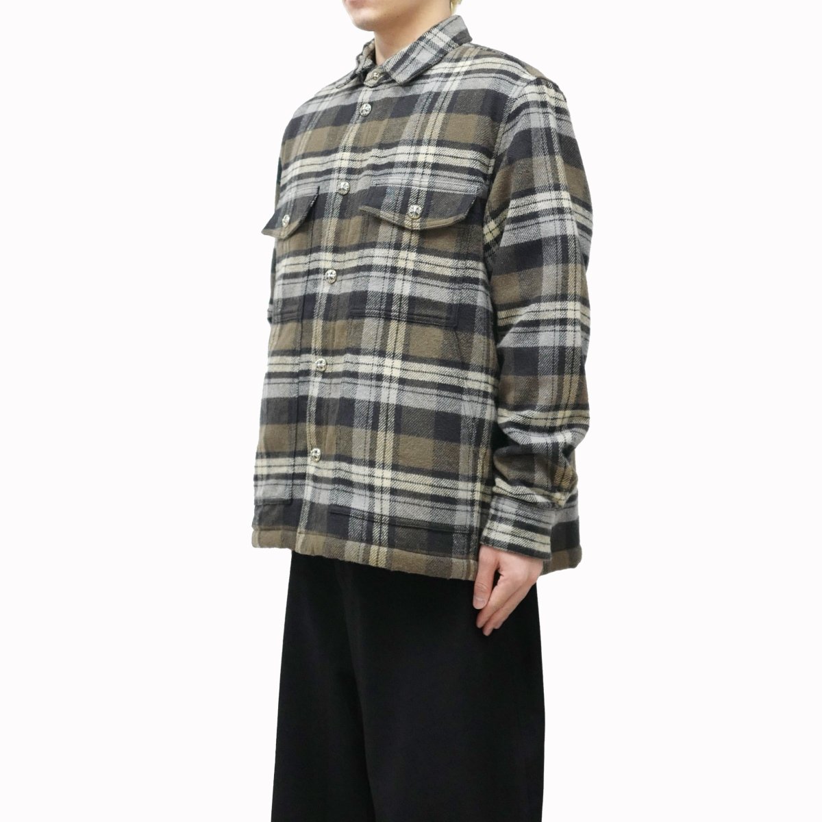 Chrome Hearts Plaid Work Dog Flannel Shirt Jacket