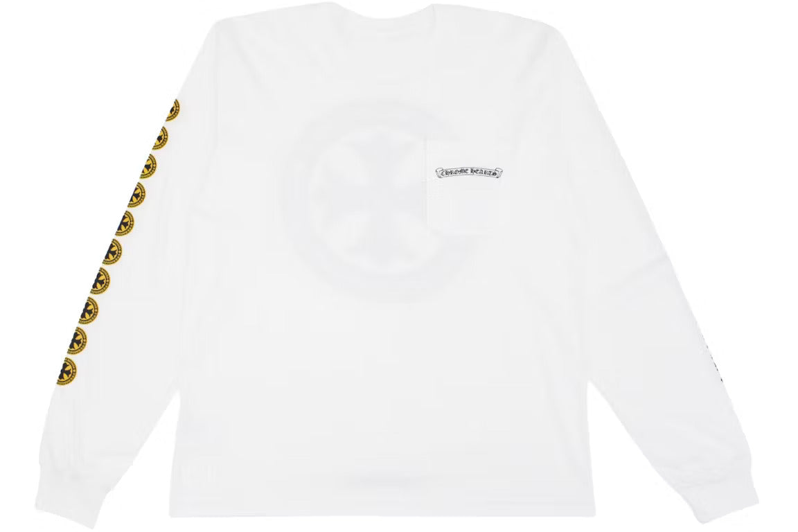 Chrome Hearts Plus Cross Shield Logo LS T-shirt – White - back view