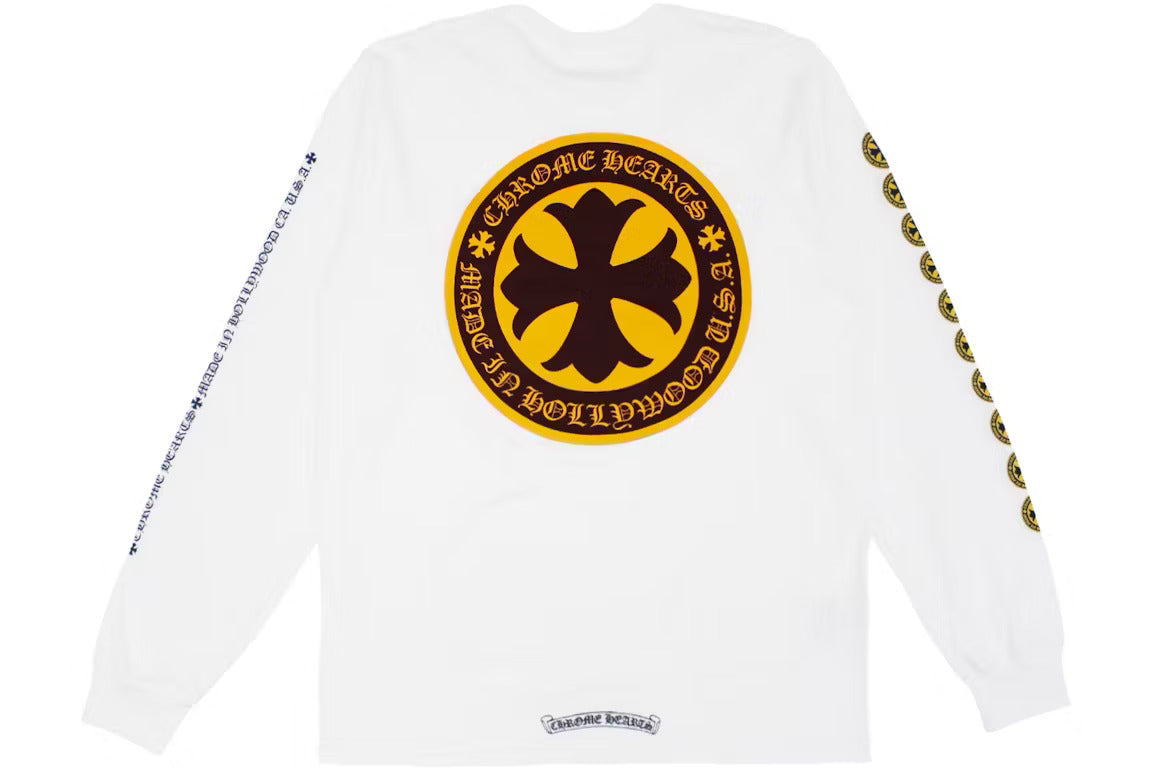 Chrome Hearts Plus Cross Shield Logo LS T-shirt – White - front view