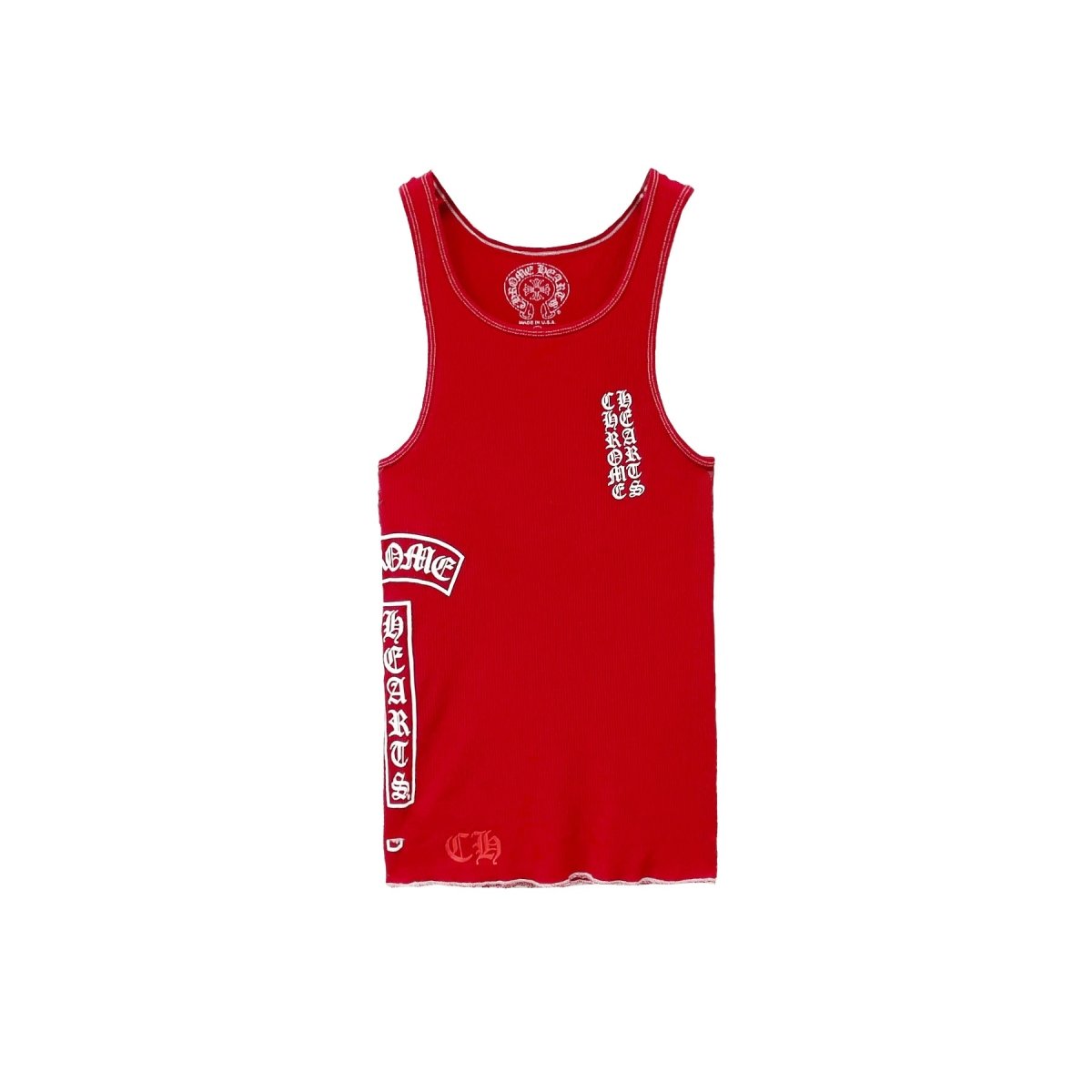 Chrome Hearts T-Bar Script Red Tank Top
